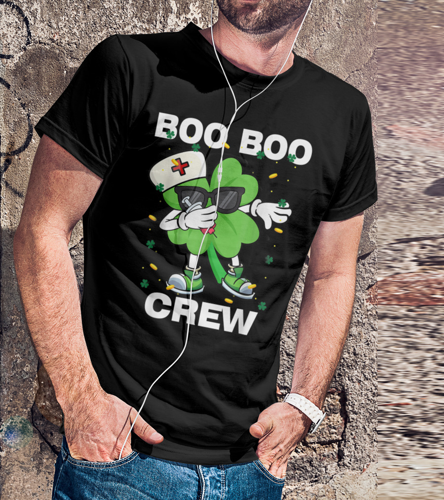 Boo Boo Crew St Patricks Day Nurse Shamrock T-Shirt