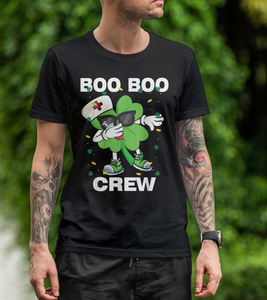 Boo Boo Crew St Patricks Day Nurse Shamrock T-Shirt