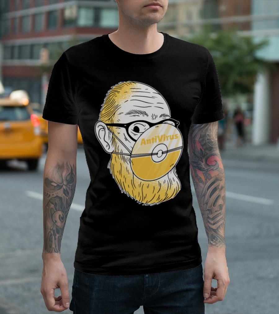 Funny Do It Yourself Antivirus Mask With CD Face Cover T-Shirt