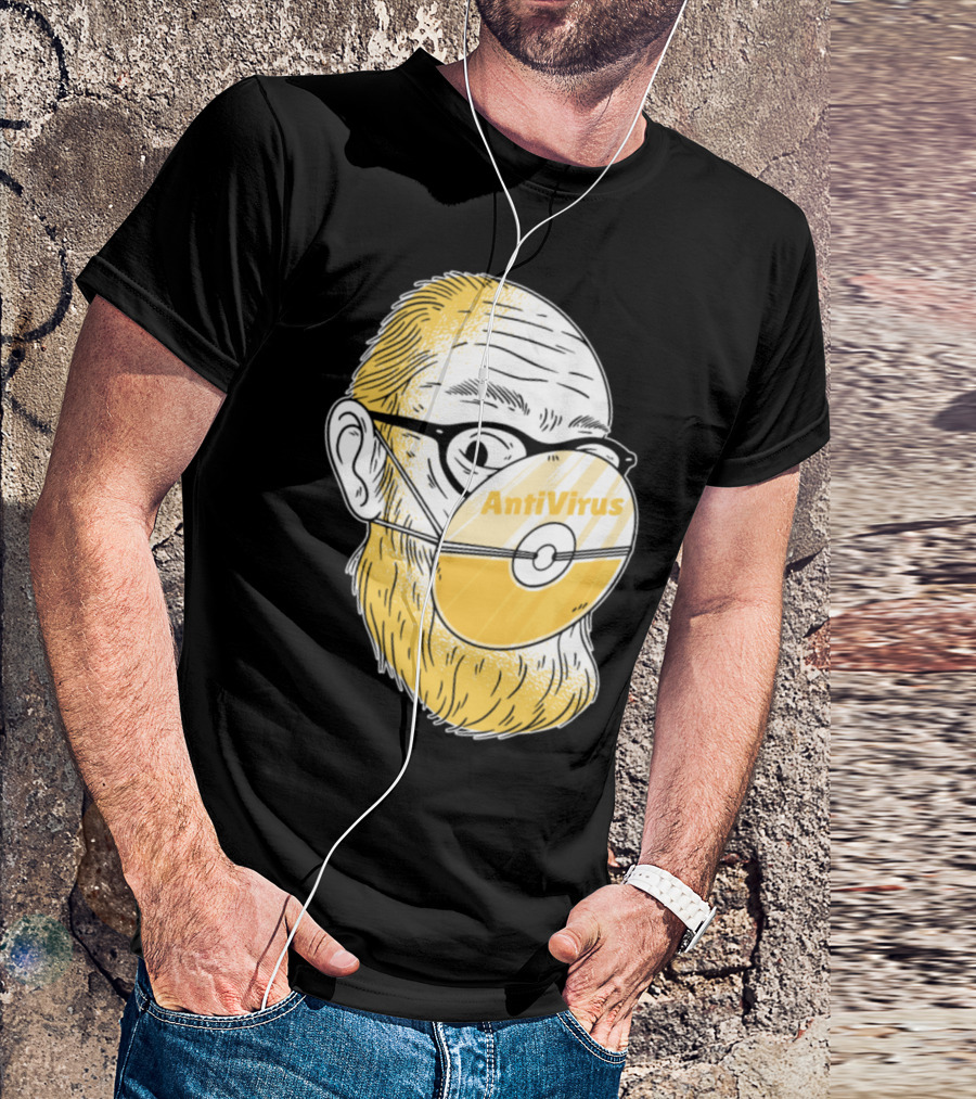 Funny Do It Yourself Antivirus Mask With CD Face Cover T-Shirt