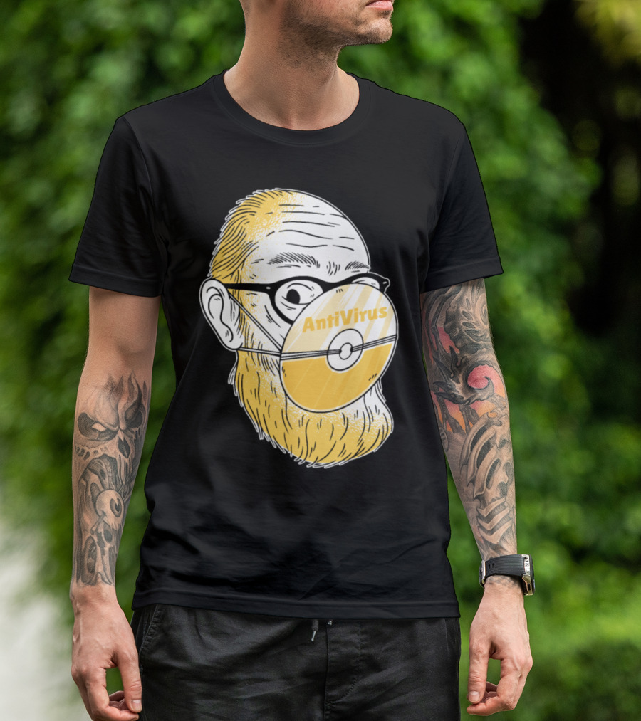 Funny Do It Yourself Antivirus Mask With CD Face Cover T-Shirt