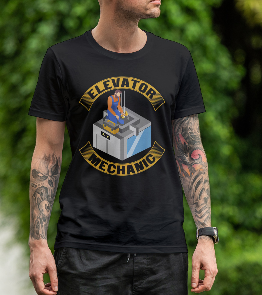 Elevator Mechanic Service Maintenance Repairman Toolbox Worker T-Shirt