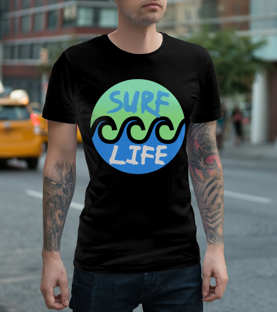 Surf Surf Life Ocean Waves Green Blue T-Shirt
