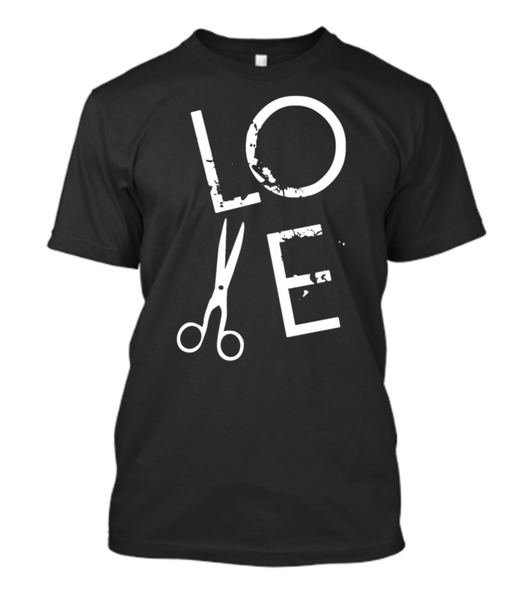 Hair Stylist Love Scissors Typography T-Shirt