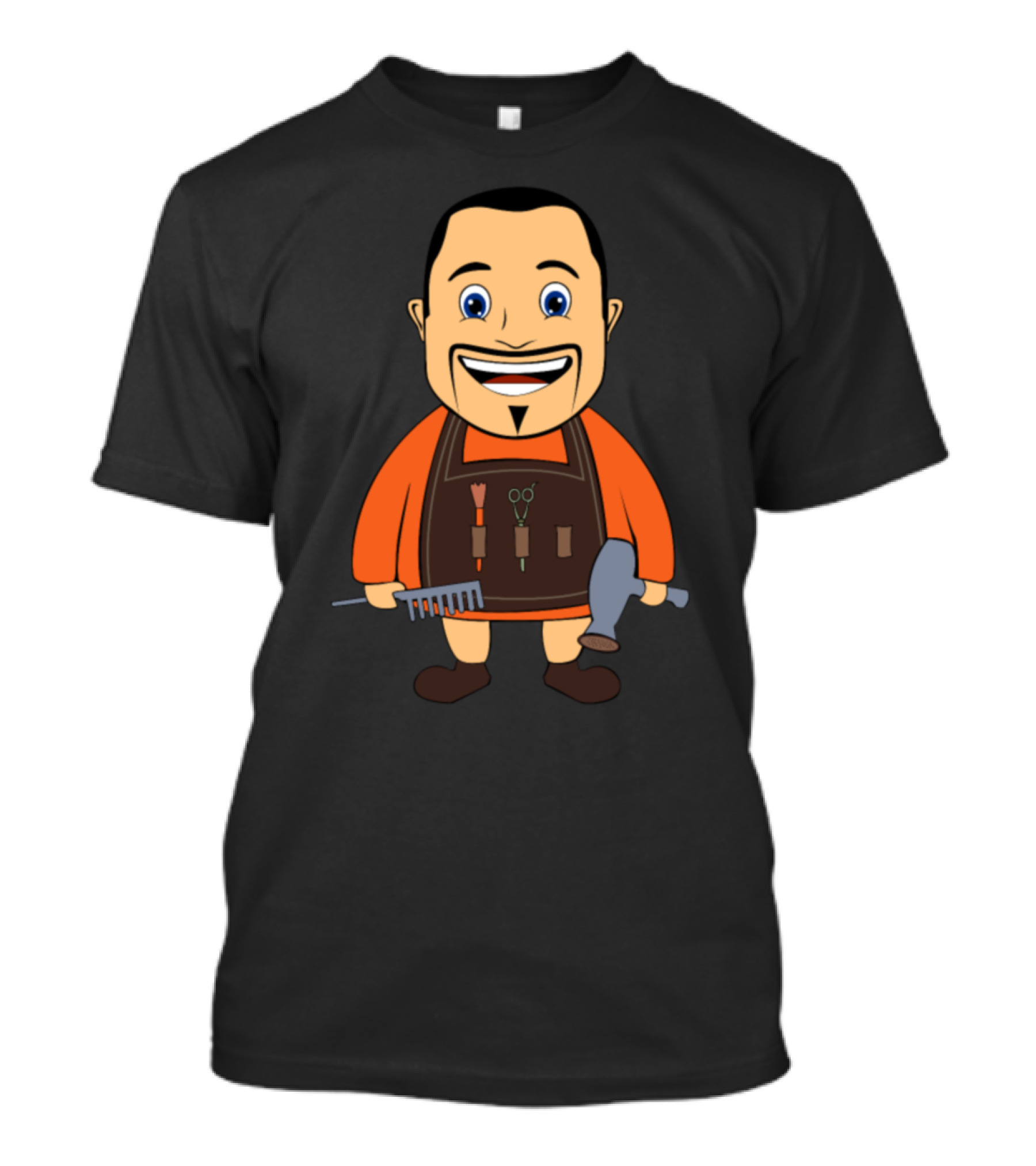 Hairdresser Hair Stylist Barber Cartoon With Scissors And Hairdryer T-Shirt