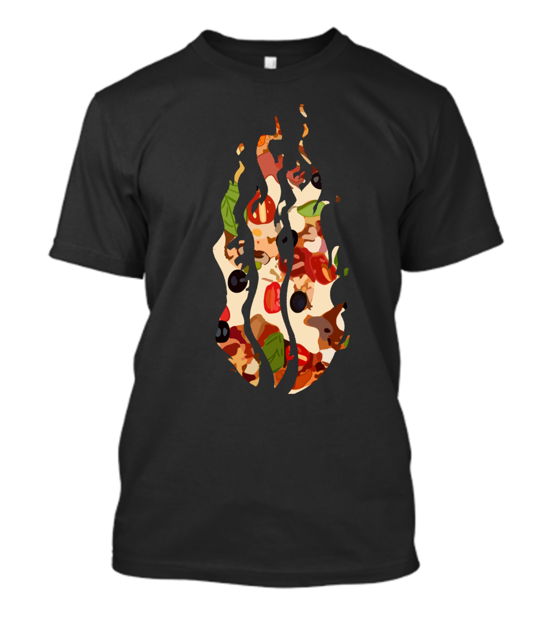 Preston Love Pizza Flame Pepperoni Sausage Olives T-Shirt