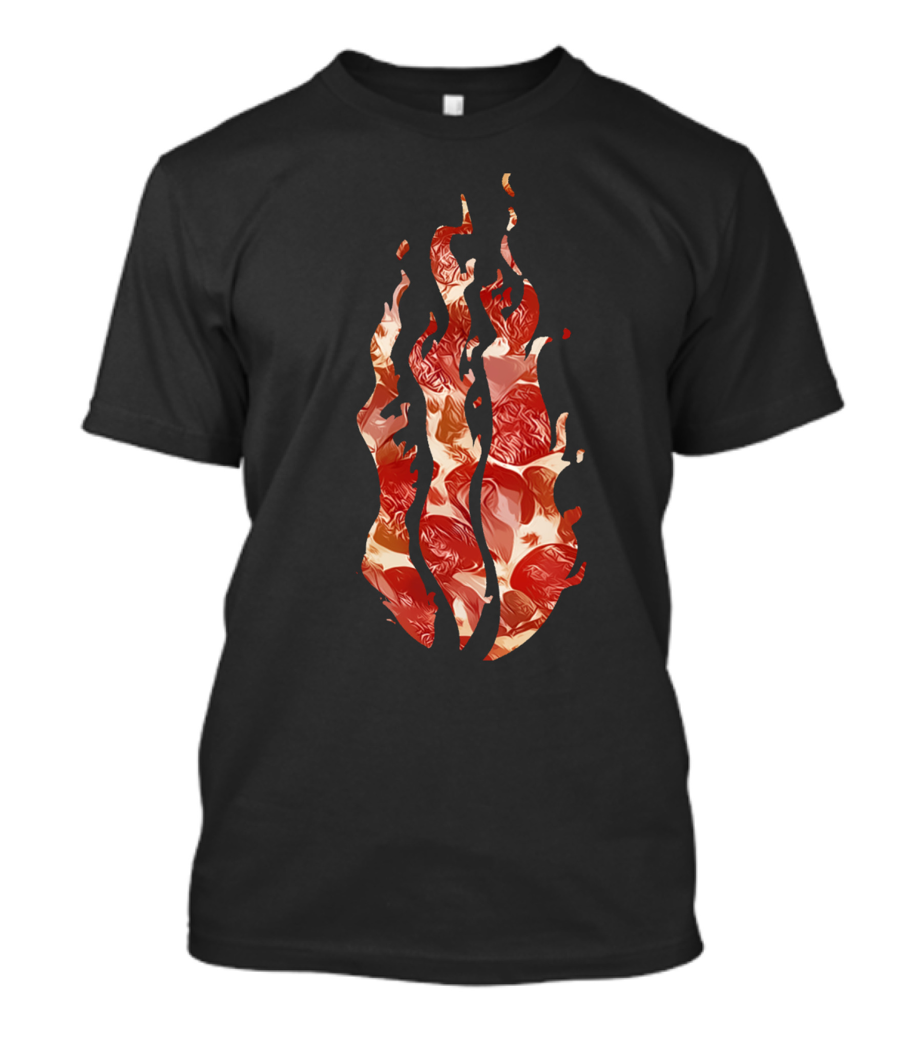 Preston Loves Pizza Fire Design With Pepperoni Flame T-Shirt