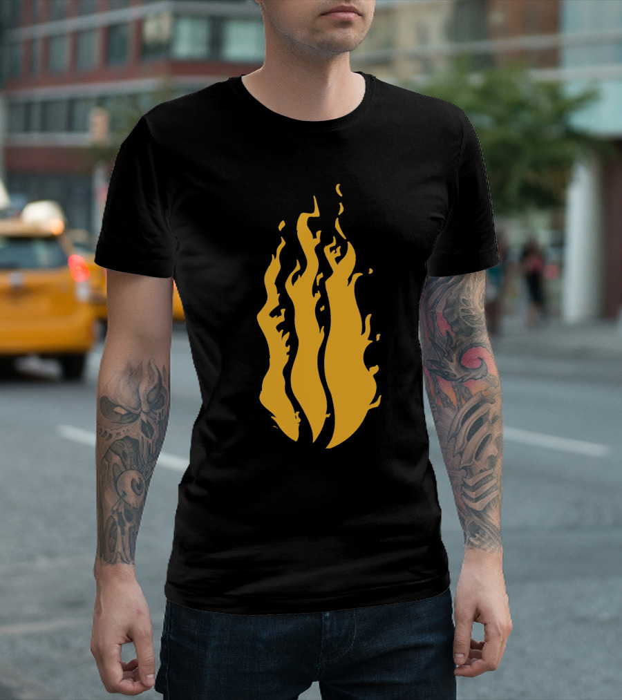 Preston Fire Yellow Flames T-Shirt