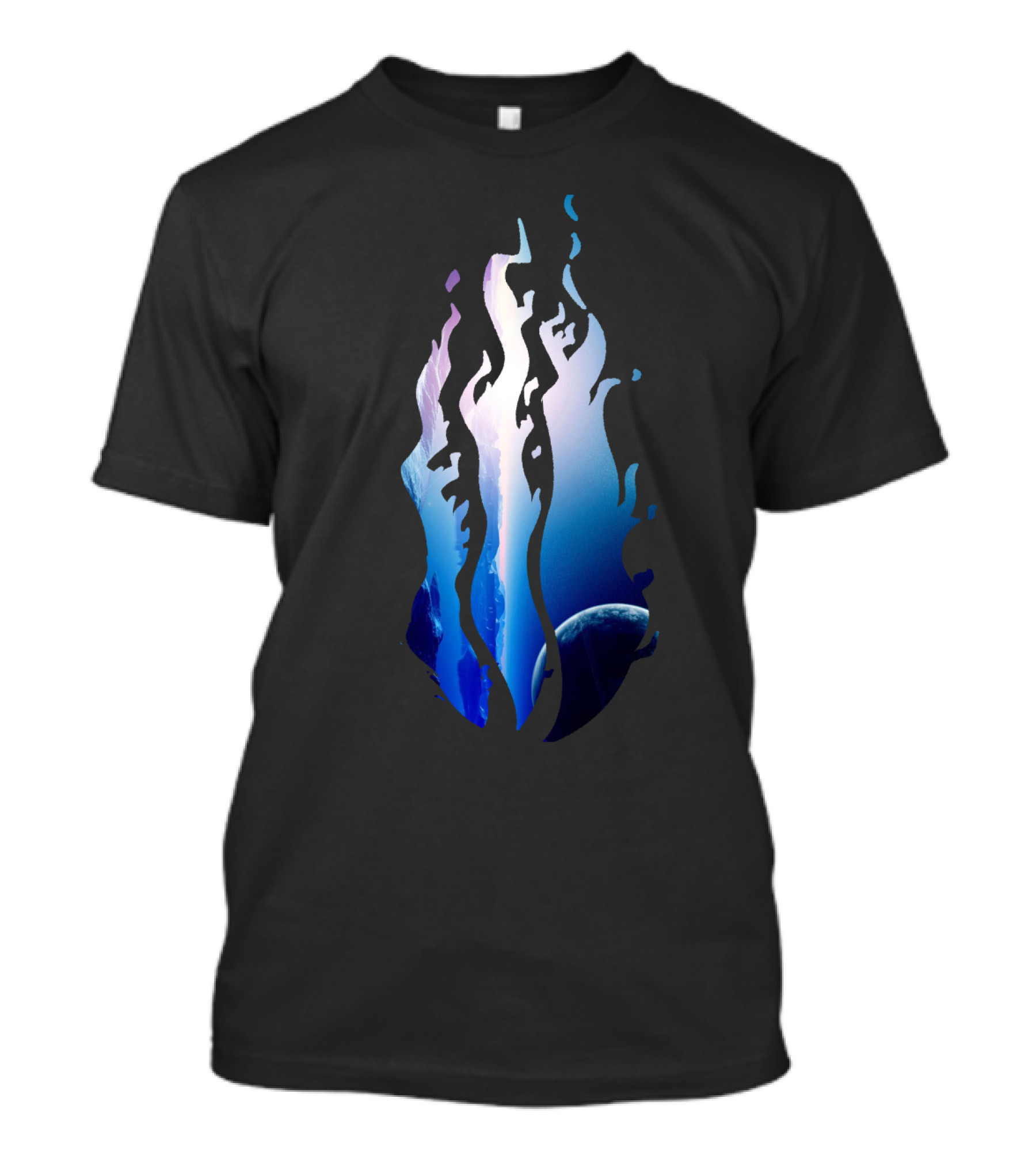 PrestonSpaceFlame Earth Planet Blue Blaze T-Shirt