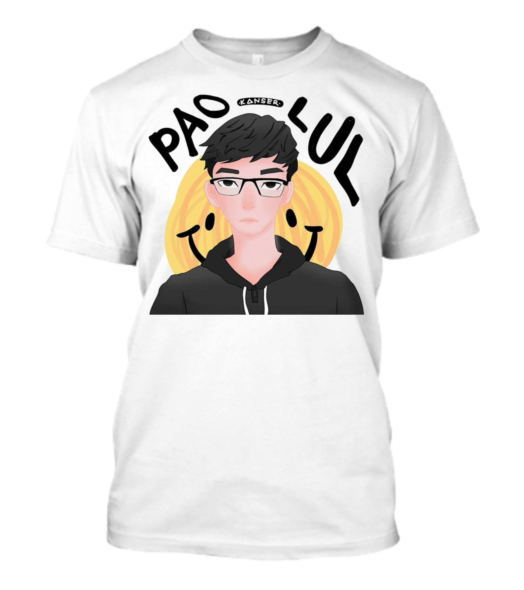 PAO LUL Kanser Anime Character With Smiley Faces T-Shirt