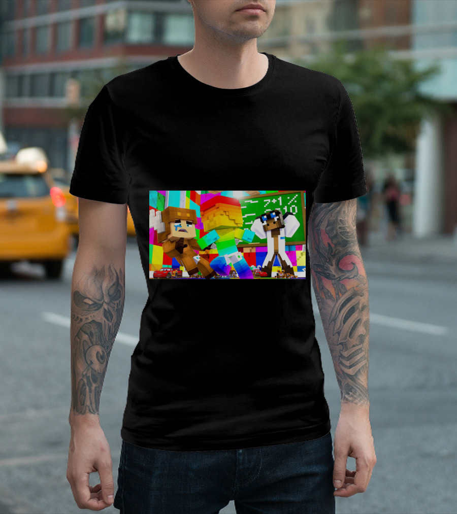 Minecraft Daycare Math Adventures With Colorful Characters T-Shirt