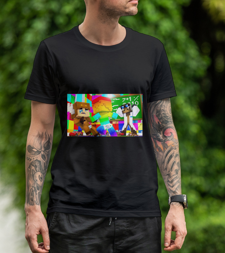 Minecraft Daycare Math Adventures With Colorful Characters T-Shirt