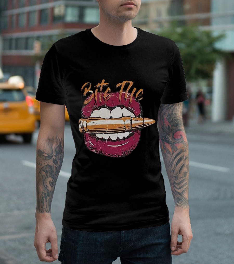 Bite The Bullet Letter Women Novelty Lips Graphic Sleeveless T-Shirt