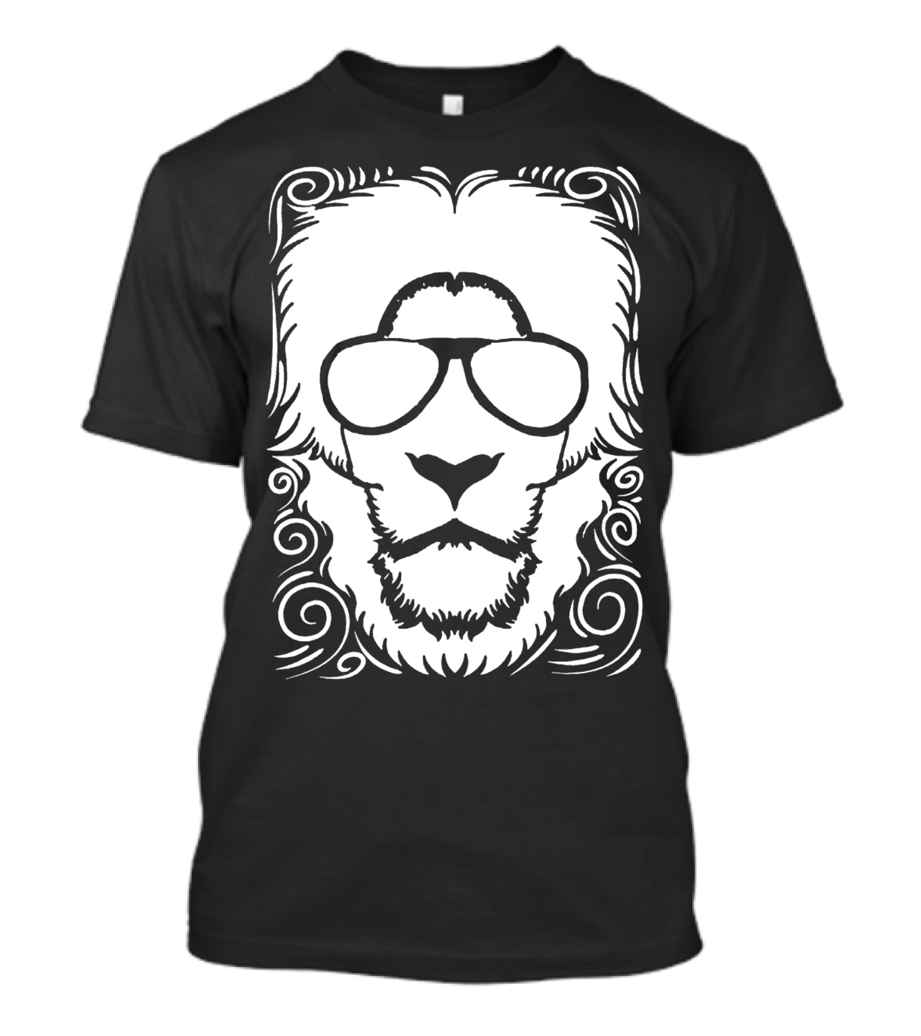 Tiger White Lion Sunglasses Swirls T-Shirt