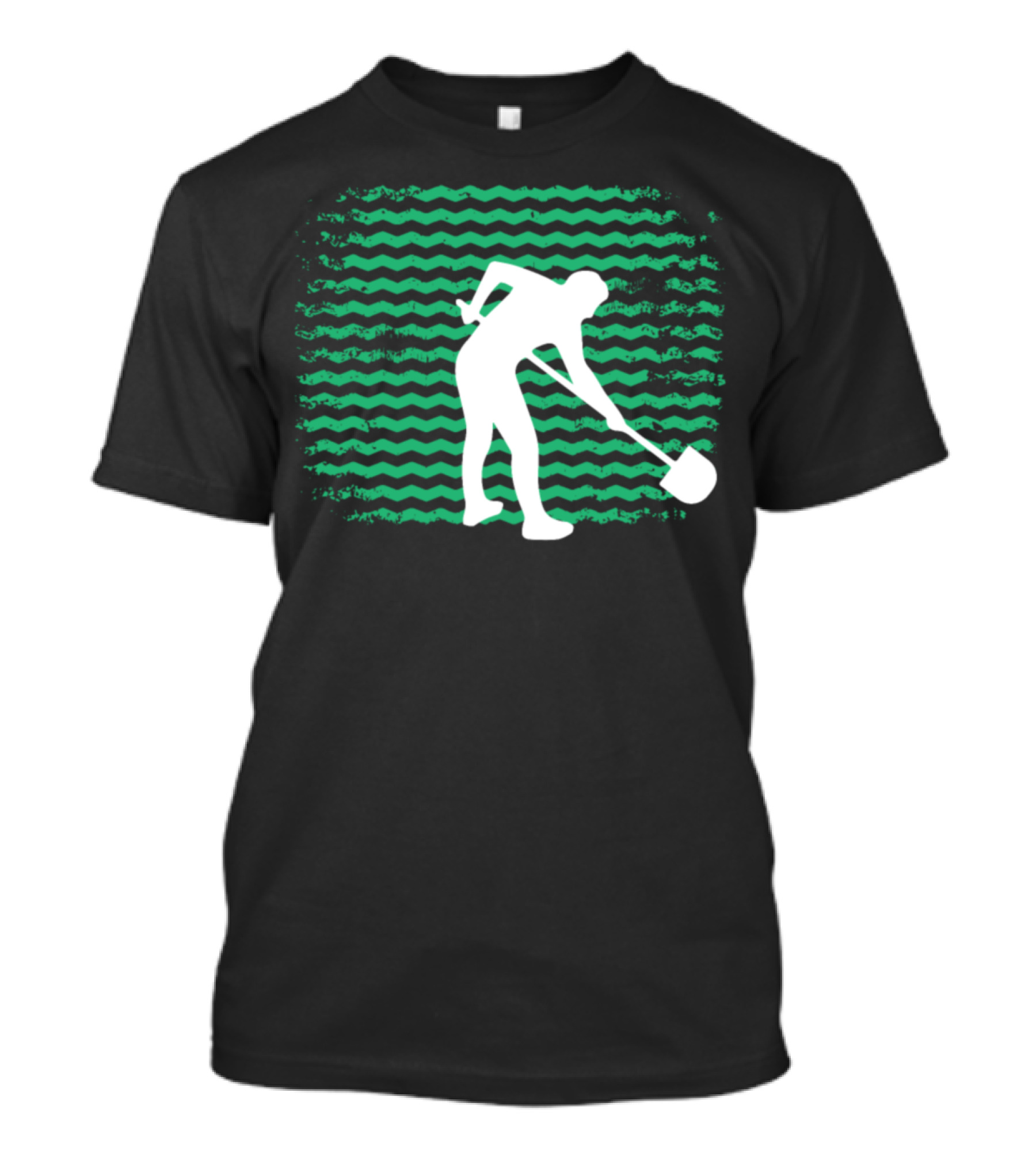 Archaeologist Retro Style Silhouette On Zigzag T-Shirt