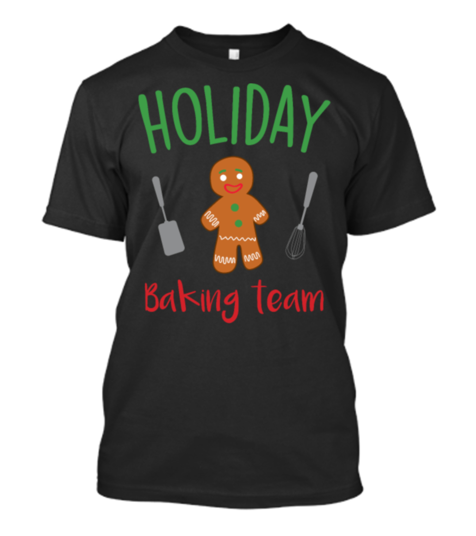 Holiday Baking Team Gingerbread Man Utensil T-Shirt