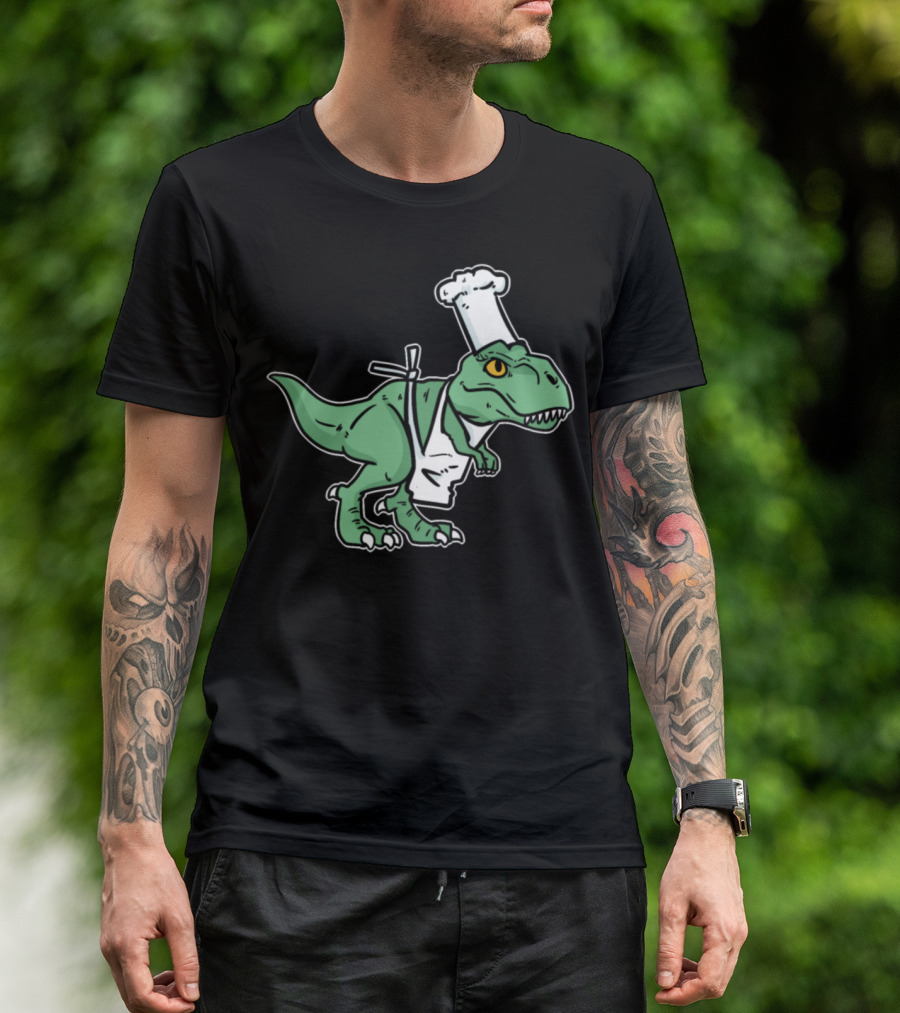 Dinosaur Chef Baker Bakery Confectioner Bread Rolls Bread T-Shirt