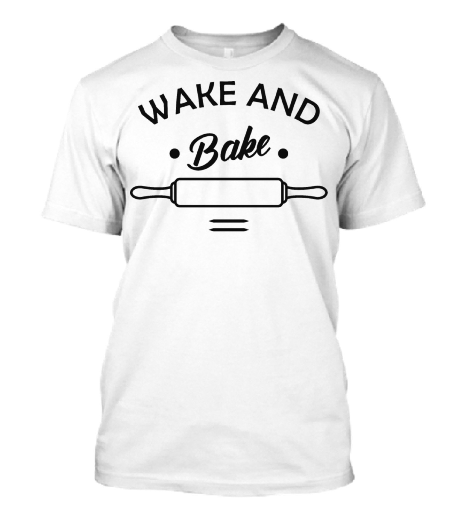 Wake And Bake Rolling Pin Motif T-Shirt