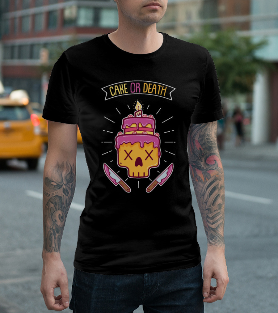 Cake or Death Skull Baker Cake Decorator Cake Topper T-Shirt