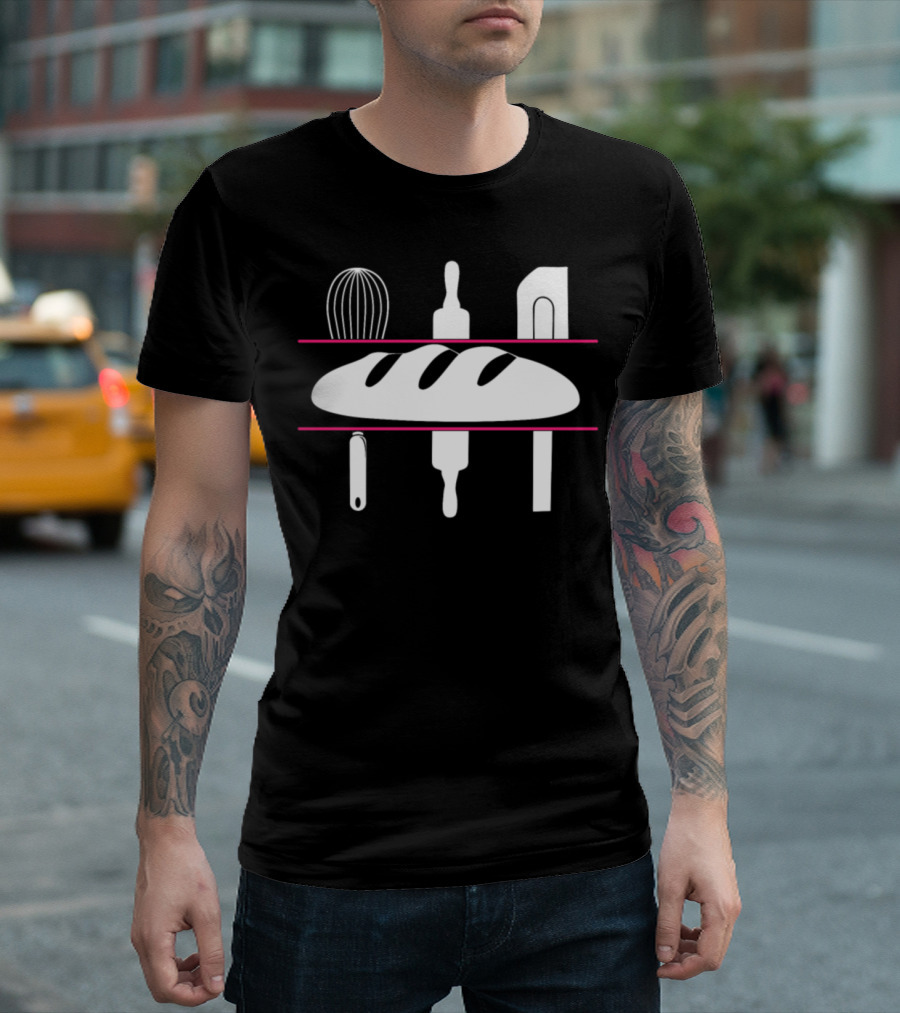 Bread Baker Whisk Rolling Pin Spatula Sliced Loaf T-Shirt