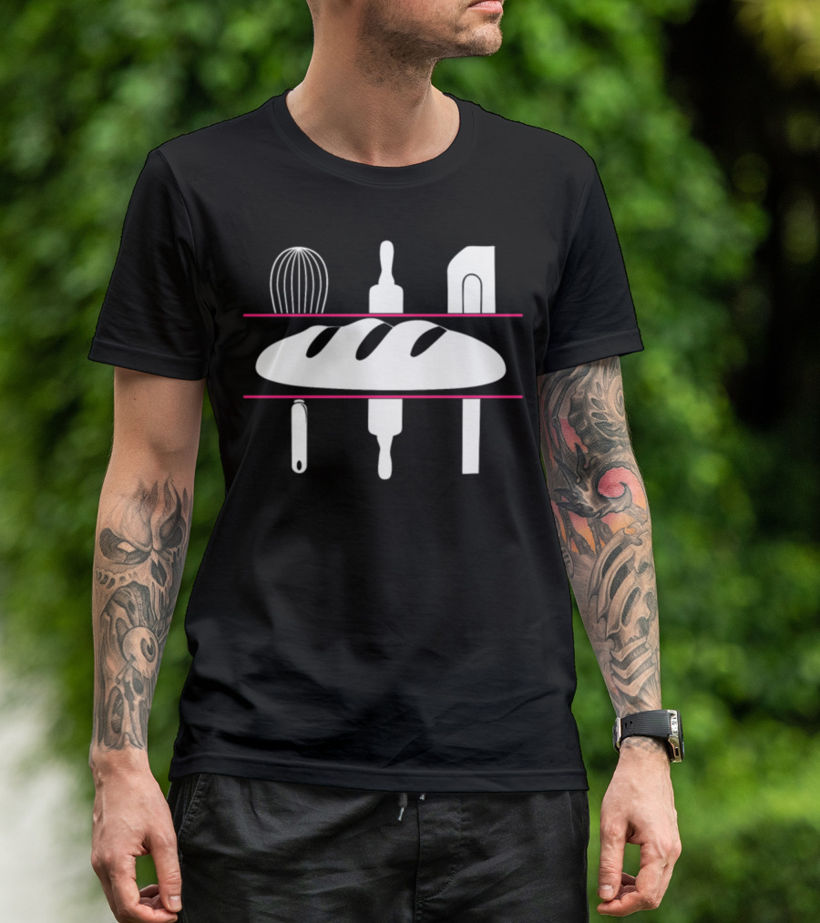 Bread Baker Whisk Rolling Pin Spatula Sliced Loaf T-Shirt