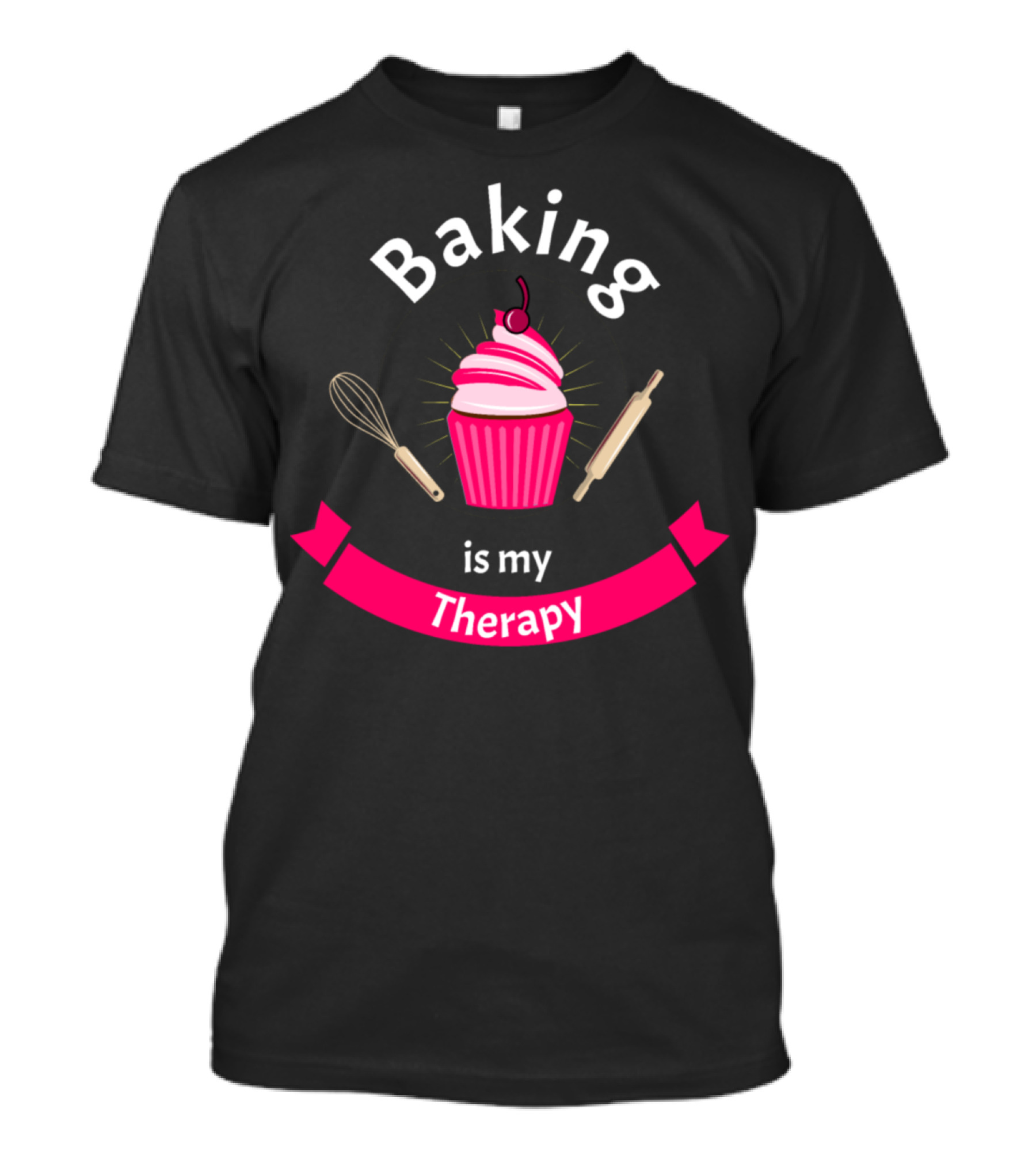Baking Is My Therapy Cupcake Whisk Rolling Pin T-Shirt