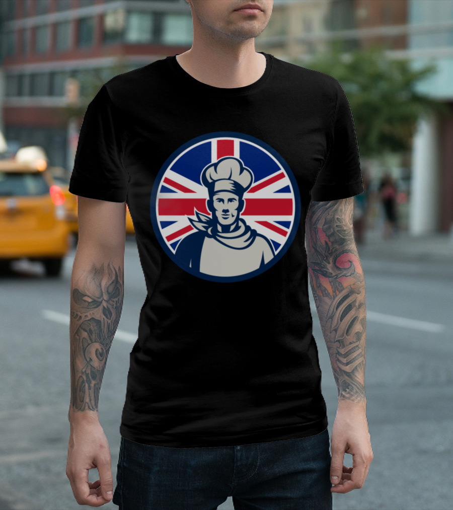 British Baker Chef Union Emblem with Union Jack Chef T-Shirt