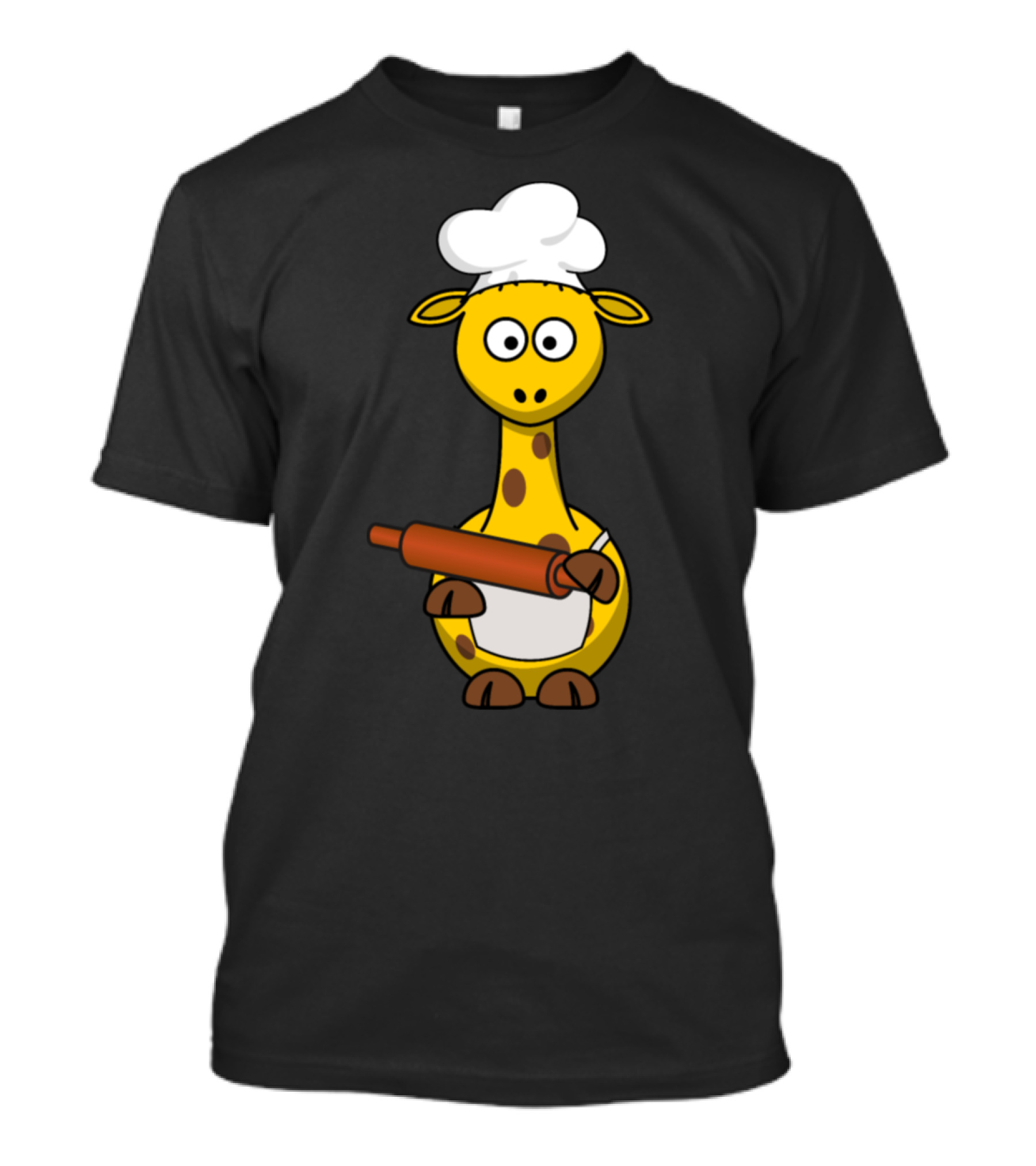Funny Giraffe Chef With Rolling Pin T-Shirt