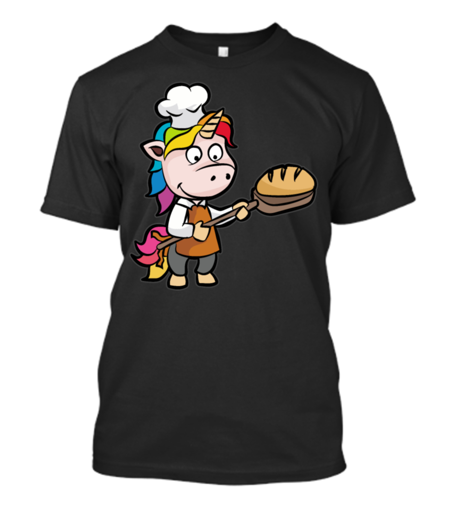 Unicorn Chef Baking Bread With Rainbow Mane And Chef Hat T-Shirt