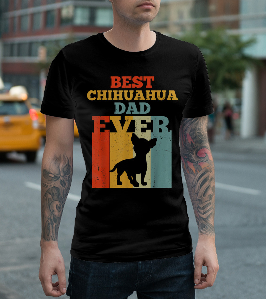 Best Chihuahua Dad Ever Vintage Retro T-Shirt