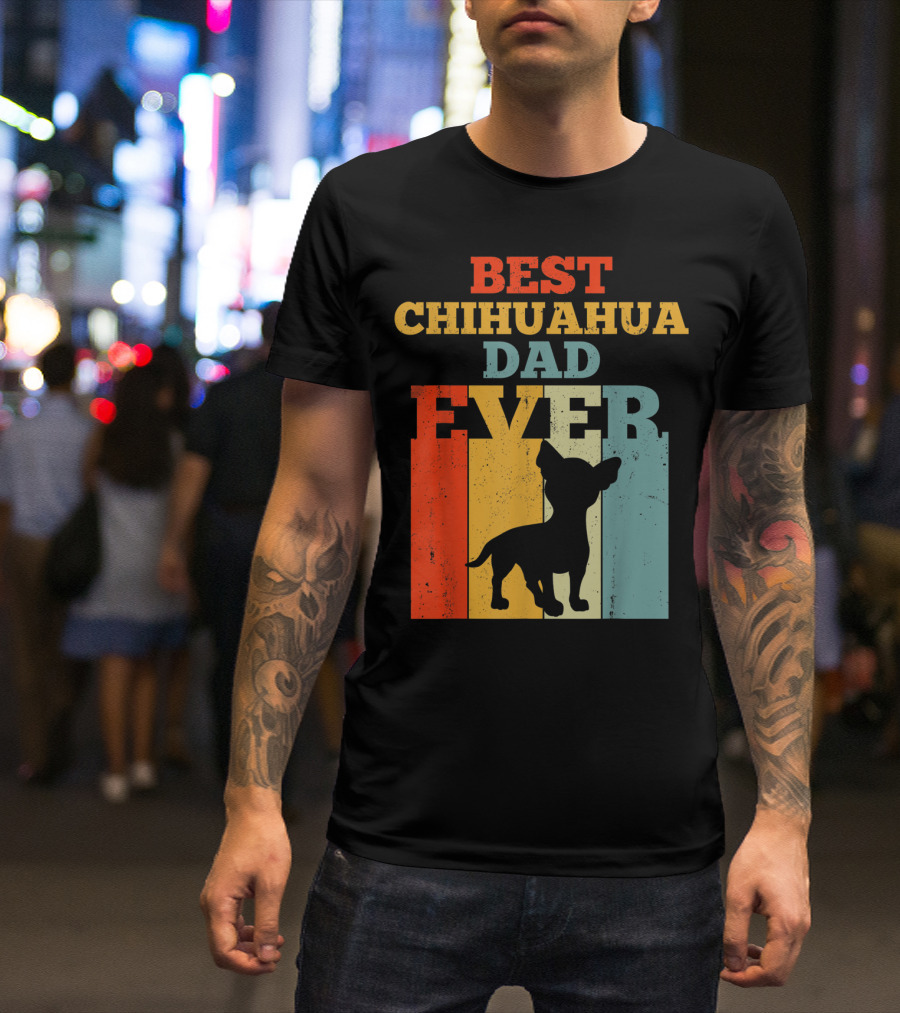 Best Chihuahua Dad Ever Vintage Retro T-Shirt