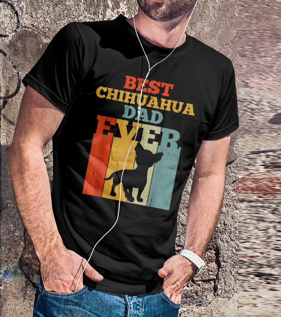 Best Chihuahua Dad Ever Vintage Retro T-Shirt