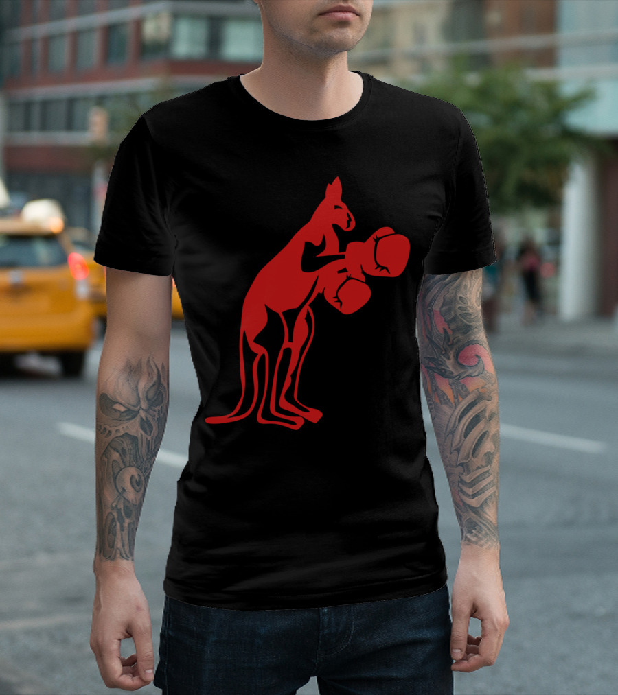 Kangaroo Boxing Gloves Red Silhouette 402 T-Shirt