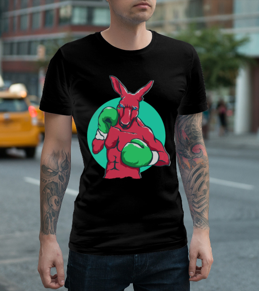 Kangaroo Boxing Kickboxing Retro Style Fighting Gloves T-Shirt