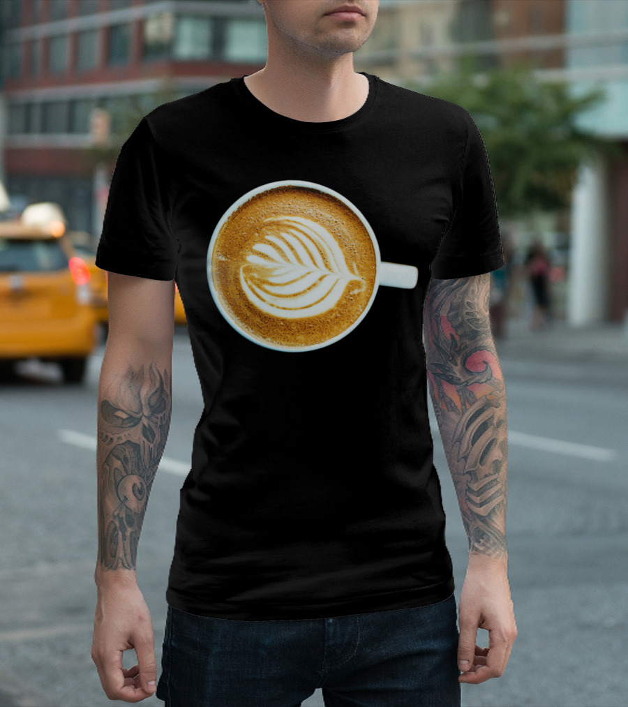 Coffee Kaffee Cappuccino Espresso Leaf Latte T-Shirt
