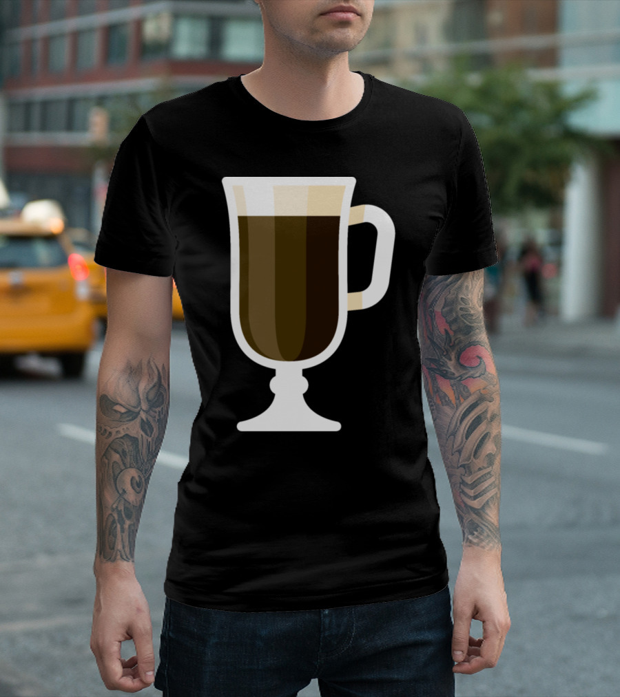 Irish Coffee Mug Icon Glass Mug Coffee Drink Emoji T-Shirt