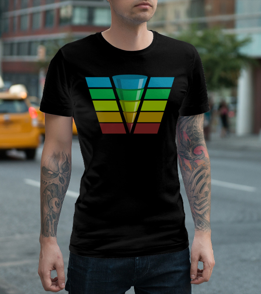 Infographic Funnel Gradient Spectrum T-Shirt