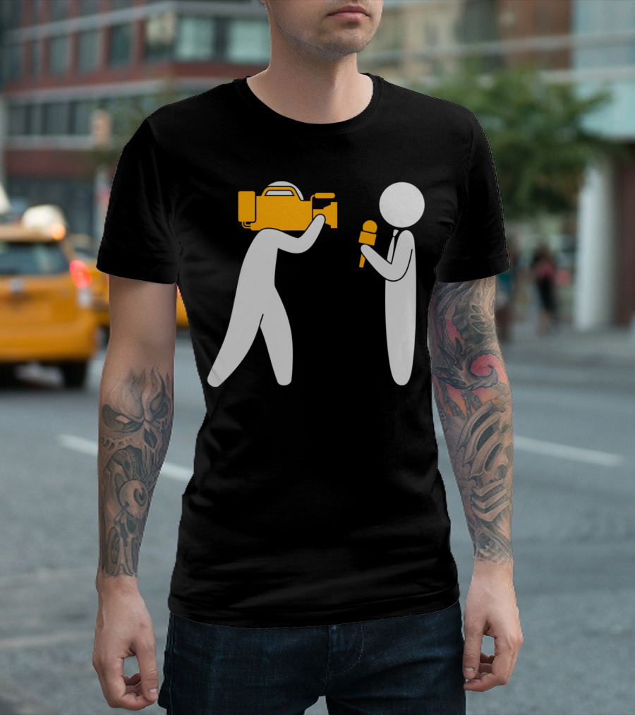 Reporter With Camera and Microphone T-Shirt