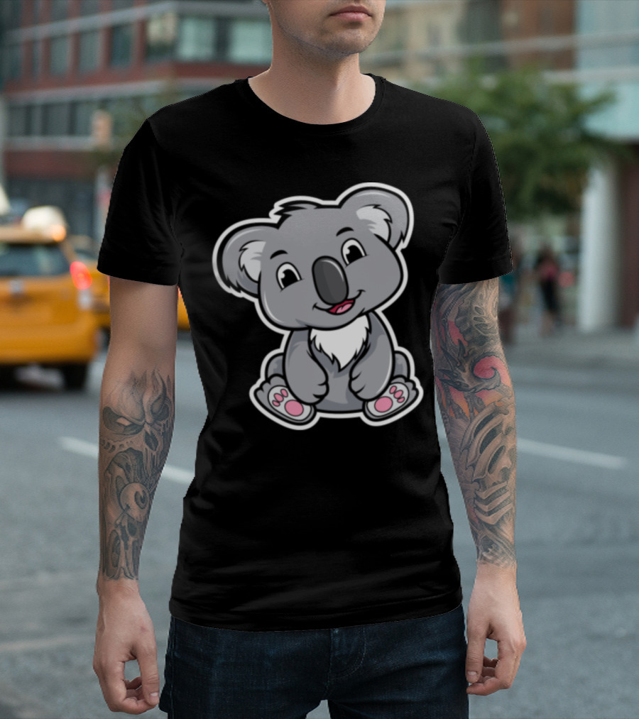 Cartoon Koala with Cute Smiling Face and Paws T-Shirt