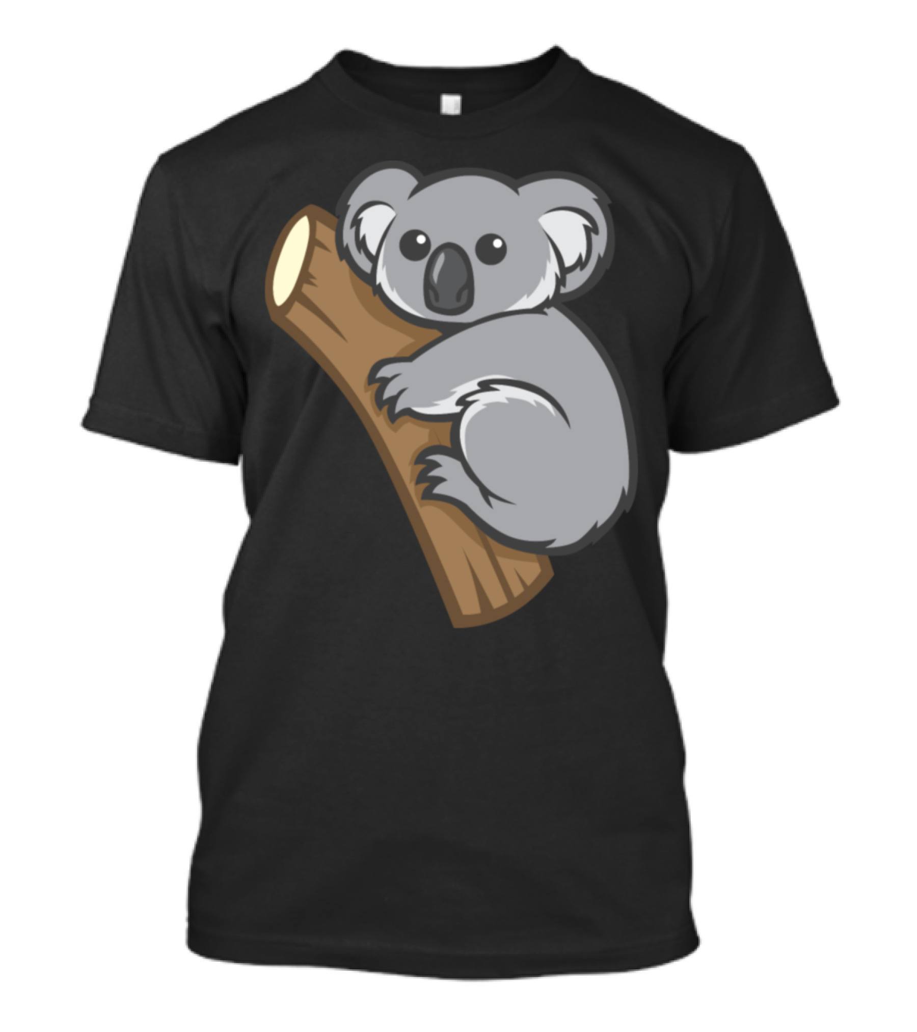 Funny Cartoon Koala Hugging A Tree Branch T-Shirt