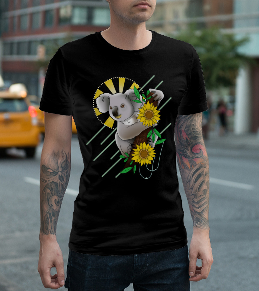 Holy Koala Sunflower Radiant Eucalyptus Sunburst T-Shirt