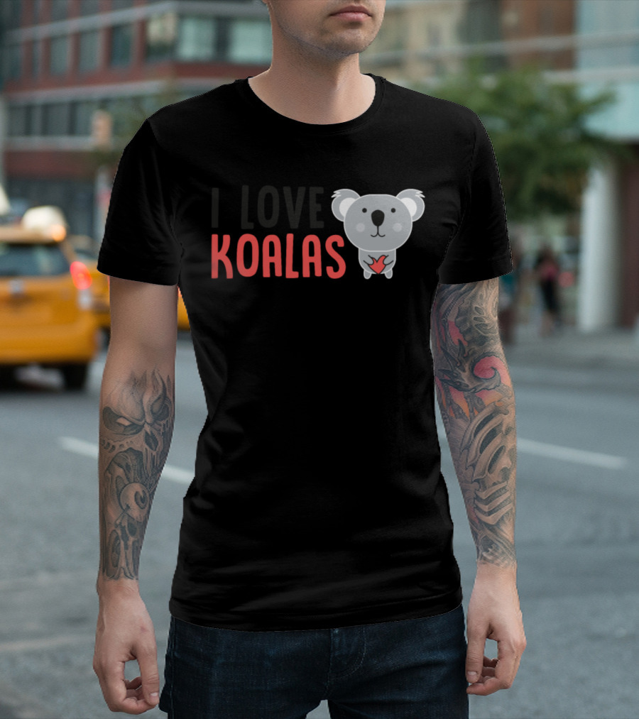 I Love Koalas Koala Holding Heart Candid Awe T-Shirt