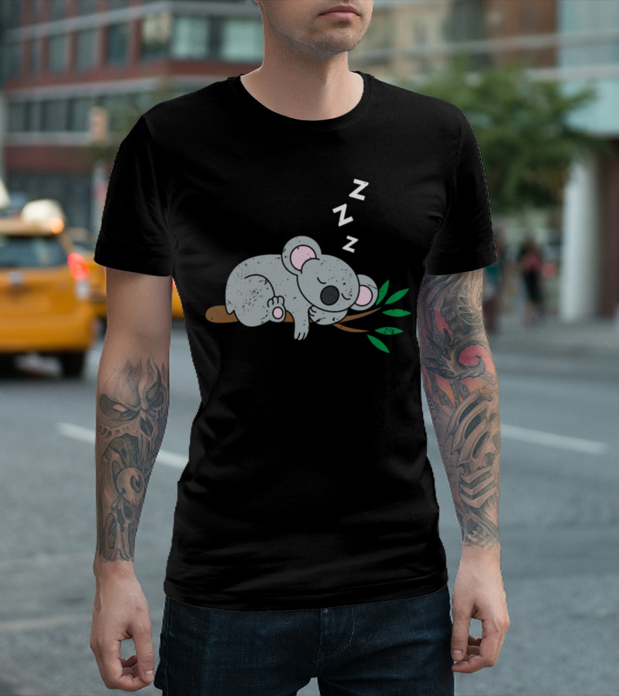 Koala Bear Sleeping on a Branch with Zzzs T-Shirt