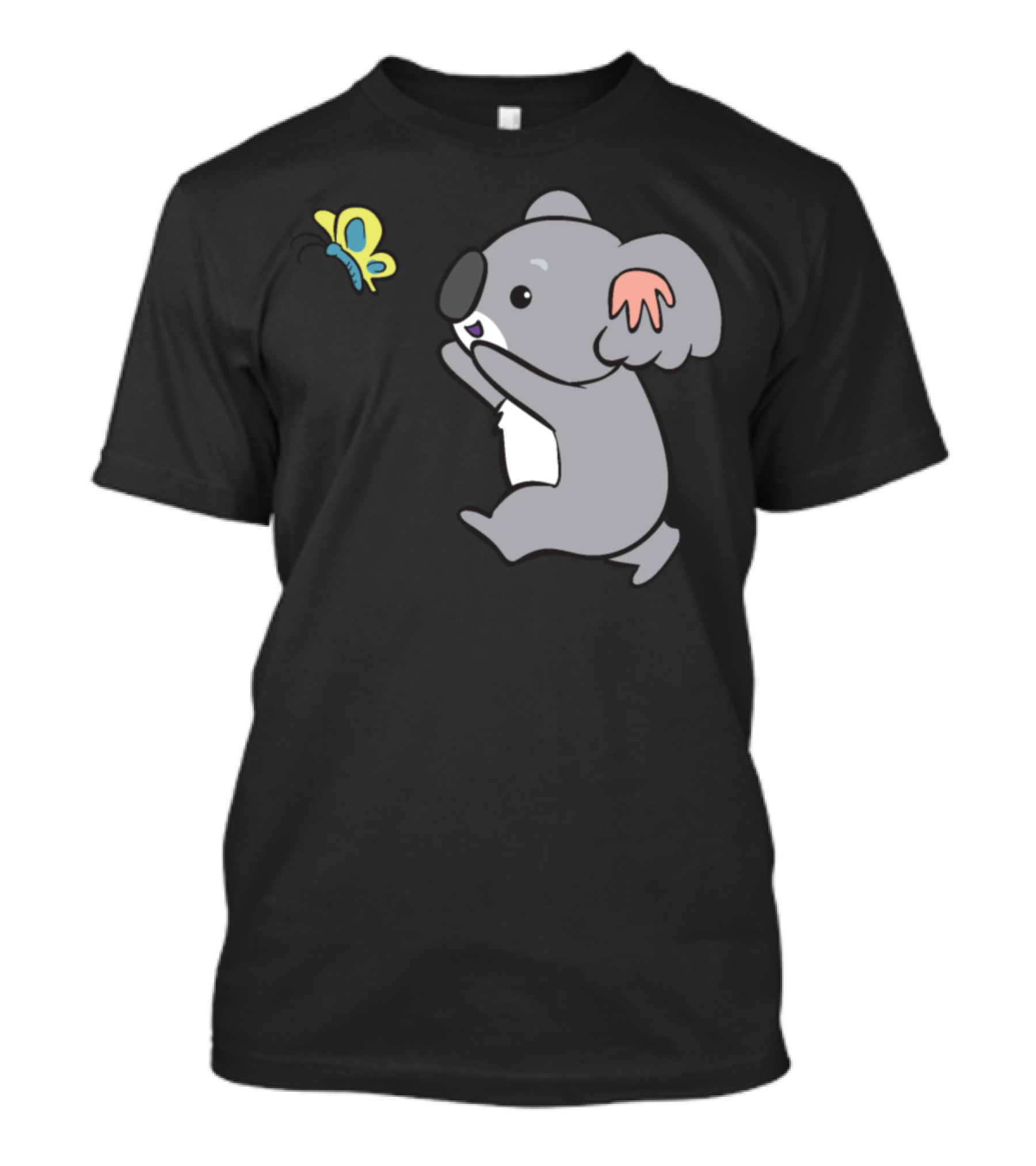 Koala Catches Butterfly Playful Adventure T-Shirt