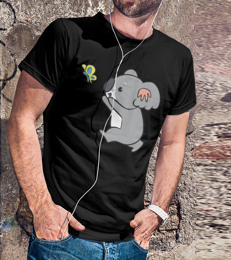 Koala Catches Butterfly Playful Adventure T-Shirt