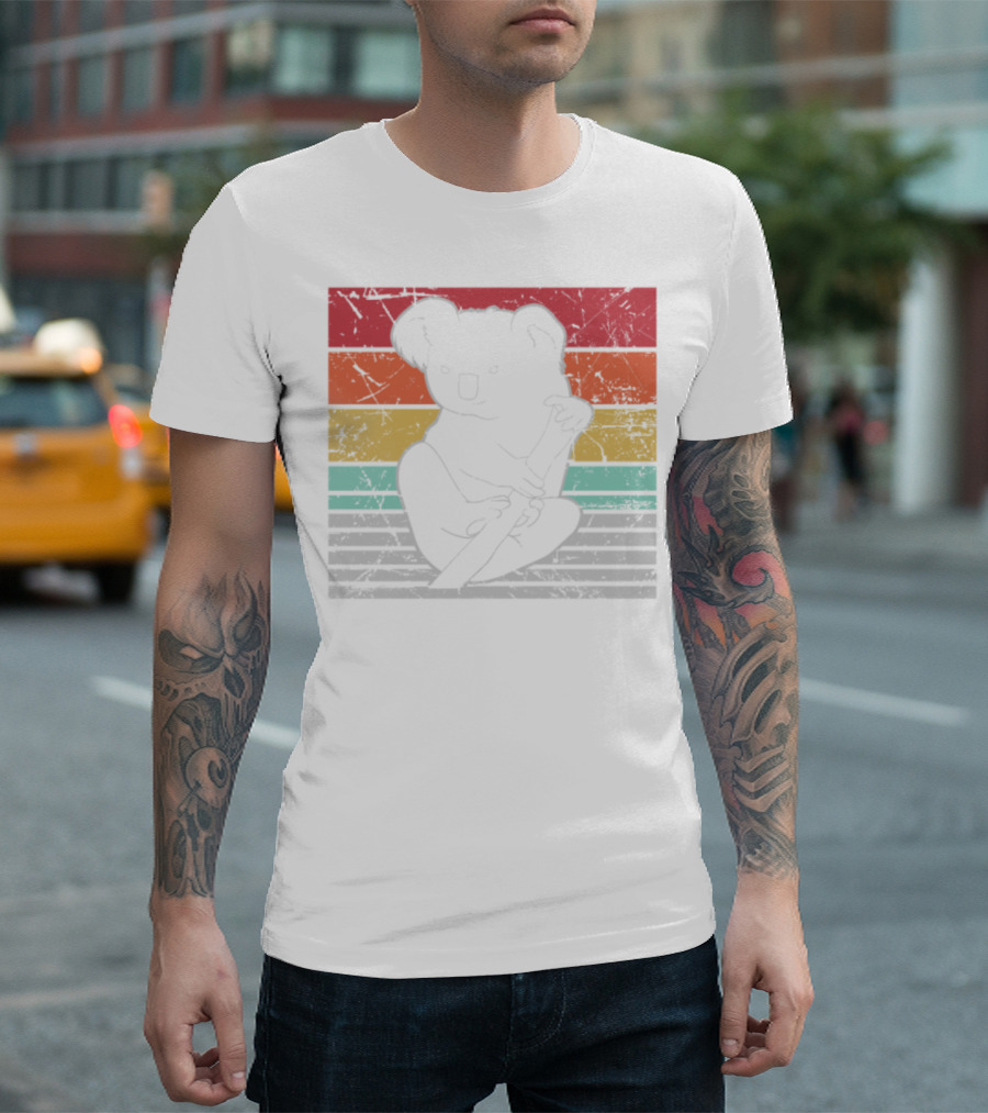 Koala Q Koalas Forest Vintage Striped T-Shirt