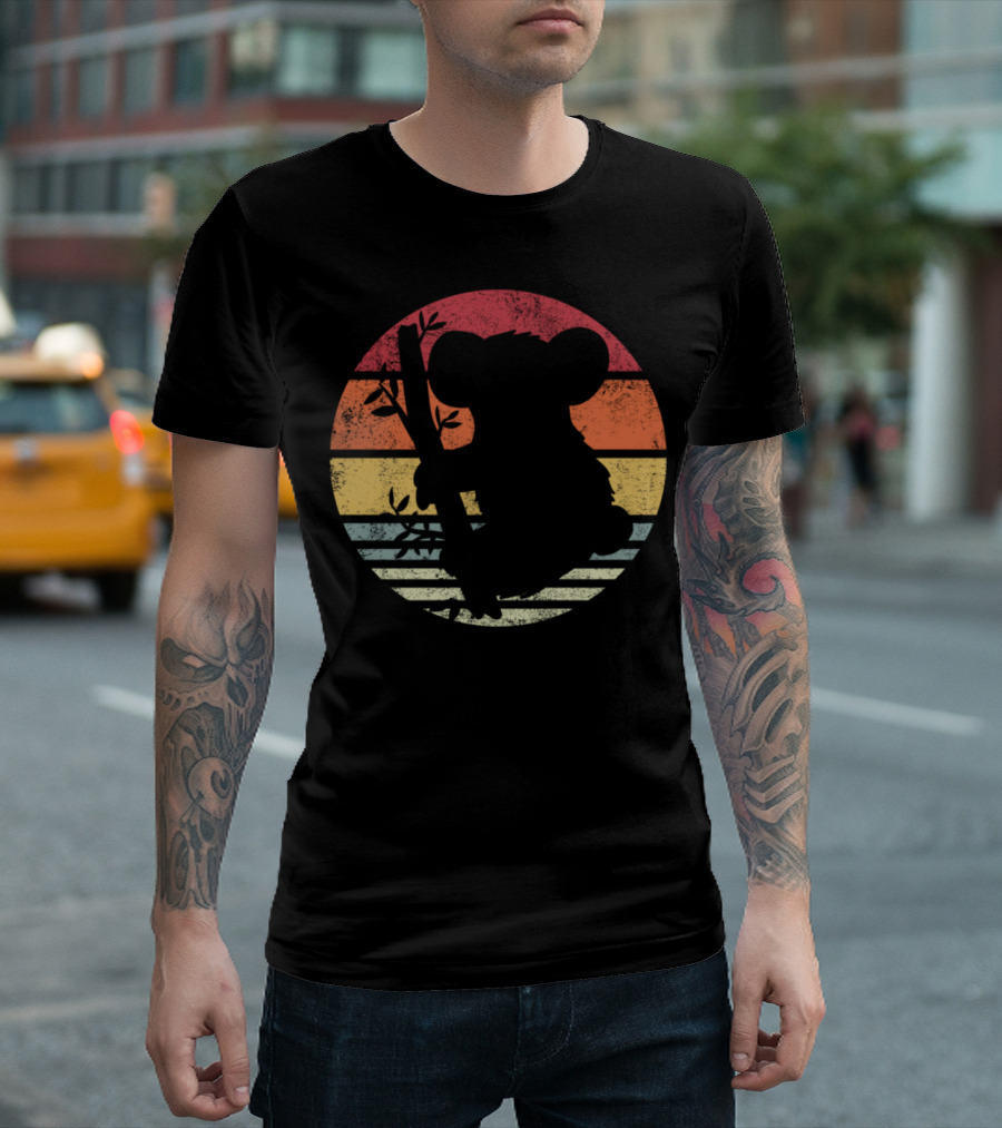 Koala Koala Beareefng Retro Silhouette Sunset T-Shirt