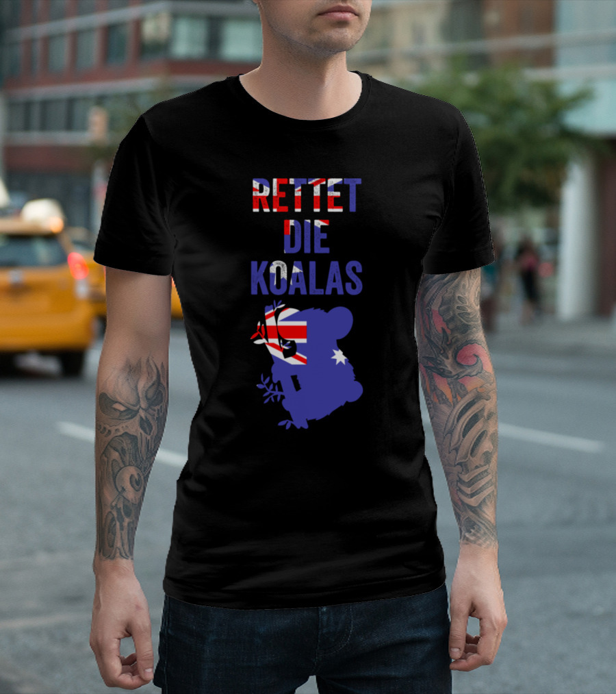 RETTET DIE KOALAS Australian Flag Koala T-Shirt