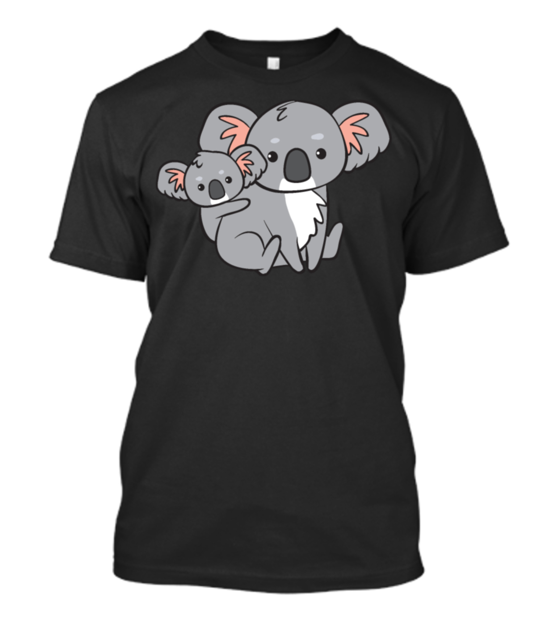 Koala Mom With Child On Back Cute Cartoon Duo T-Shirt