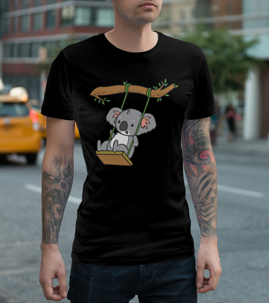 Koala On A Swing Hanging From A Tree Limb T-Shirt